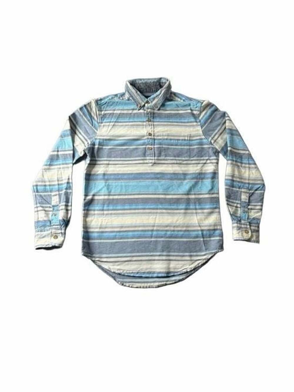 American Eagle Outfitters Pullover Shirt Size S Blue Striped Long Sleeve